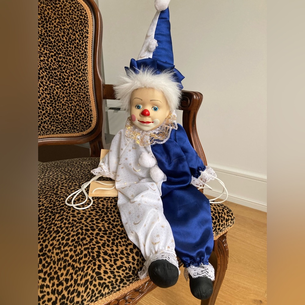 Vintage Hand painted Porcelain Doll Clown